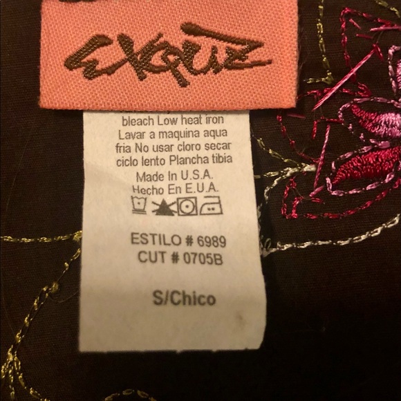 NWOT Vintage Exquz Embroidered Embroidered and Sequins Floral Cropped Ja… - Picture 5 of 5